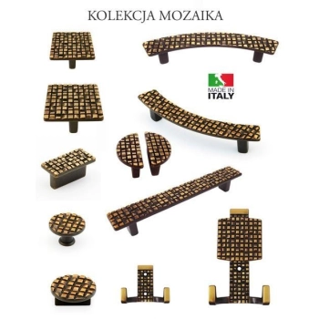 UCHWYT Meblowy 134x30 mm MOSAICO Retro ŁUK Mozajka Rączka STARE ZŁOTO L-96