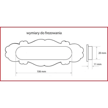 UCHWYT Meblowy 134x45 ZAR Wpuszczany Retro Vintage Stare Złoto L-96 mm