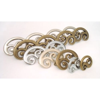 GAŁKA Meblowa 47x37 mm ARABESQUE Retro Vintage Rączka Uchwyt Stary Mosiądz