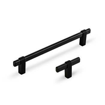 GAŁKA Meblowa 55x10 T-BAR Strato Ryflowana Rączka Reling Uchwyt CZARNY MAT