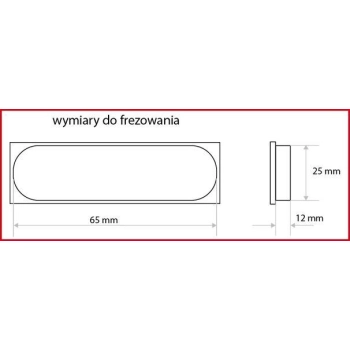 UCHWYT Meblowy 90x31 Wpuszczany NOVECENTO Prostokątny Stary Mosiądz