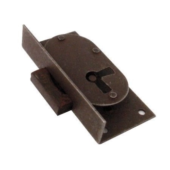 ZAMEK Meblowy na Klucz 60 mm Pół Wpuszczany Stara Stal Retro Antyk PRAWY