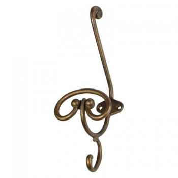 WIESZAK Ścienny Haczyk na Ubrania 72x205 GILE Antyk Retro MOSIĄDZ PATYNA