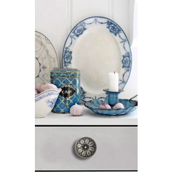 GAŁKA Meblowa 30 mm Rączka ACANTO Uchwyt Szafki Retro Antyk STARE SREBRO