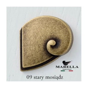 GAŁKA Meblowa Ceramiczna 35 mm BRANDO Rączka Uchwyt STARY MOSIĄDZ + Kremowy