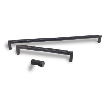 UCHWYT Meblowy 168x12 TRAMA Relingowy Radełkowany Rączka CZARNY L-160 mm