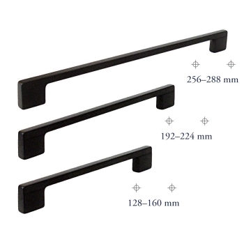 UCHWYT Meblowy 230x12 SPLUGA Rączka Szafki Szuflad CZARNY MAT L-192 L-224