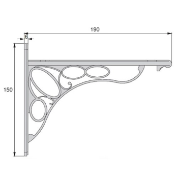 WSPORNIK Półki Uchwyt Podpórka LIBERTY 190x150 mm 50kg MOSIĄDZ PATYNA