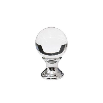GAŁKA Meblowa Kula Przezroczysta 20 mm Szkło Kryształ Murano MOSIĄDZ CHROM