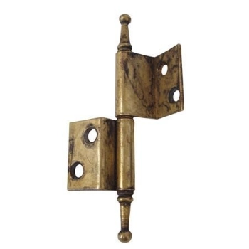 ZAWIAS Meblowy Kątowy 70x115 mm Składany Łamany Antyk Mosiądz Patyna PRAWY