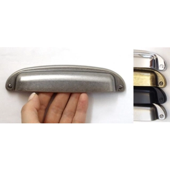 UCHWYT Meblowy MUSZELKA Szeroka GRANDE 162x37 Rączka Szafki Stara STAL L-96