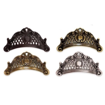 UCHWYT Meblowy ANTARES 97x52 Muszelka Klasyczny Retro Stare Złoto L-64 mm