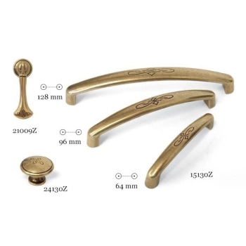 UCHWYT Meblowy FLORIO 79x9 Rączka Retro Klasyczny STARE ZŁOTO L-64 mm