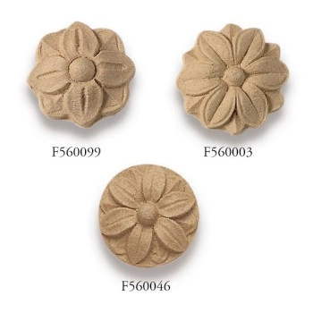 DEKOR 30 mm Rozeta Okrągła Ozdobny Ornament Dekoracyjny z Pyłu Drzewnego