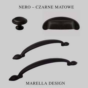 GAŁKA Meblowa 30 mm GINO Retro Vintage Antyk Rączka Uchwyt Czarny Matowy