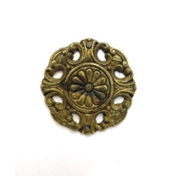 ORNAMENT MOSIĘŻNY fi 47 mm Dekor Okrągła Rozeta Ozdobna Retro Vintage Antyk