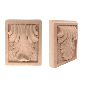 KAPITEL Z DEKOREM LIŚĆ AKANTU Z PYŁU DRZEWNEGO 80XH105 MM F560645