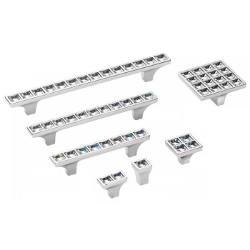 UCHWYT Meblowy 136x14 Ozdobny Kryształ SWAROVSKI Nikiel Połysk L-96 mm