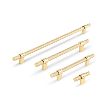 UCHWYT Meblowy 384x12 Rączka Szafki Aureo Nowoczesny Ryflowana ZŁOTY L-320