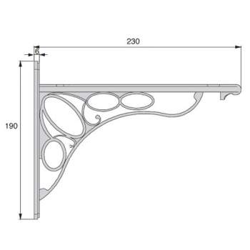 WSPORNIK Półki Uchwyt Podpórka LIBERTY 230x190 mm 60kg EFEKT STALI KUTEJ