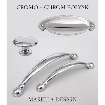 GAŁKA Meblowa 30 mm FAUSTO Retro Vintage Antyk Rączka Uchwyt CHROM Połysk