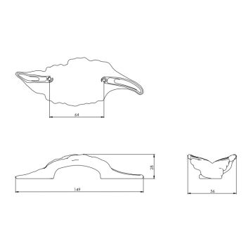 UCHWYT Meblowy DAPHNE 108x36 Retro Rączka ZŁOTY L-32 mm LIŚĆ LEWY