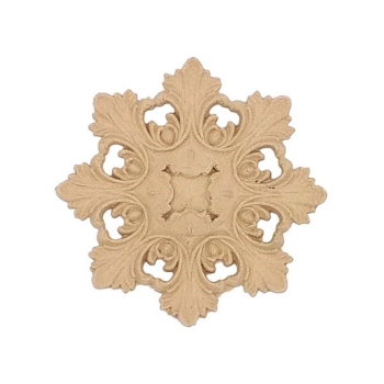 DEKOR fi 90 mm Okrągła Rozeta Ornament Ozdobny Rośliny z Pyłu Drzewnego DIY