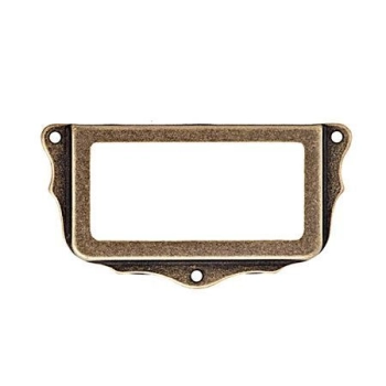 RAMKA do Opisów 75x40 mm do Szuflad Skrzyń Mebli Retro Vintage Antyk