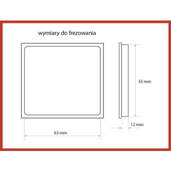 UCHWYT Meblowy 68x60 mm Wpuszczany NOVECENTO Kwadratowy Stara Stal