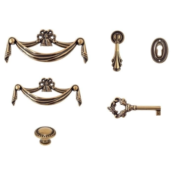 GAŁKA Meblowa Dekoracyjna 61x20 Uchwyt Szafki Kołatka Rączka Stare Złoto