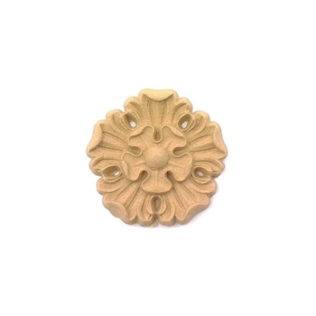 DEKOR fi 30mm Okrągła Rozeta Ornament Ozdobny Rośliny Pyłu Drzewnego DIY