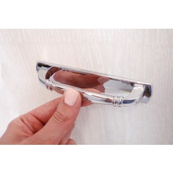 UCHWYT Meblowy 123x24 FOGGAR Rączka Szafek z podkładką CHROM Połysk L-96