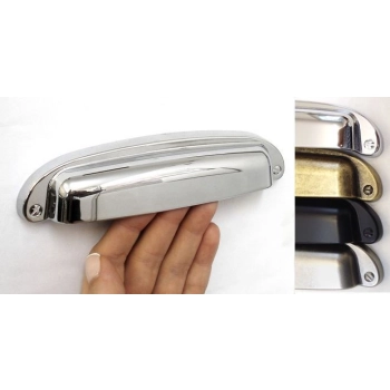 UCHWYT Meblowy MUSZELKA Szeroka GRANDE 162x37 Rączka CHROM Połysk L-96 mm