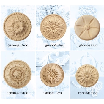 DEKOR 100 mm Okrągła Rozeta Ornament Ozdobny Dekoracyjny z Pyłu Drzewnego