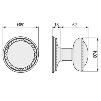 GAŁKA Meblowa Dekoracyjna Uchwyt do szafki Rączka Mosiądz ZŁOTY Połysk