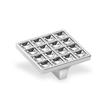 GAŁKA Meblowa 52x52 ELITE SWAROVSKI Rączka Uchwyt Szafki Nikiel Połysk L-32