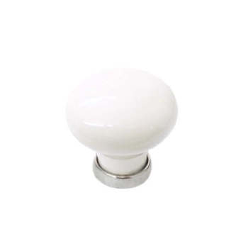GAŁKA Meblowa Ceramiczna 30 mm MARCO Klasyczny Rączka Uchwyt Chrom + Biały