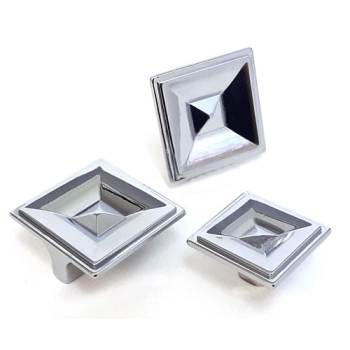 GAŁKA Meblowa 35x35 mm BALTEA Retro Piramida Klasyczna Antyk CHROM Połysk