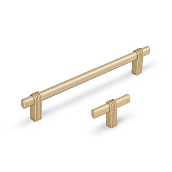 GAŁKA Meblowa 55x10 T-BAR Strato Ryflowana Rączka Reling Uchwyt ZŁOTY MAT