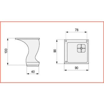 NOGA Meblowa 100 mm Metalowa do Szafki Sofy Narożnika Mebli CHROM Połysk