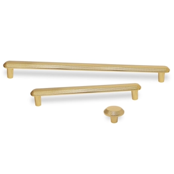 UCHWYT Meblowy 340x20 Radełkowany Relingowy Rączka do Szafki ZŁOTY L-320