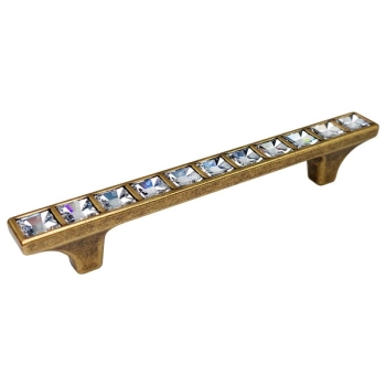 UCHWYT Meblowy 136x14 Ozdobny Kryształ SWAROVSKI Stare Złoto L-96 mm