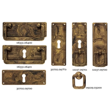 SZYLD Meblowy 97x33 Poziomy na Klucz do Zamków Meblowych MOSIĄDZ Patyna