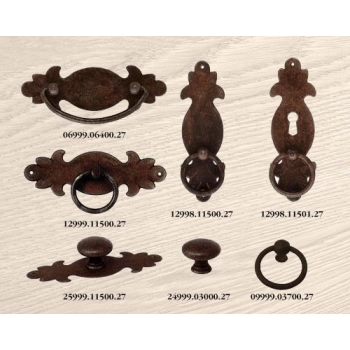 UCHWYT Meblowy RUSTICO z kołatką 37x115 mm Stare Żelazo Styl Rustykalny
