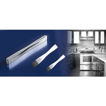 UCHWYT Meblowy LINEA 204x10 Styl Minimalistyczny NIKIEL Mat L-160 L-192 mm