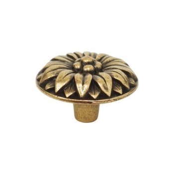 GAŁKA Meblowa 40 mm ASTER Zdobiona Uchwyt Designerska Rączka STARE ZŁOTO