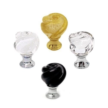 GAŁKA Meblowa Kula 25 mm Szkło Kryształ Murano MOSIĄDZ CHROM + Czarny