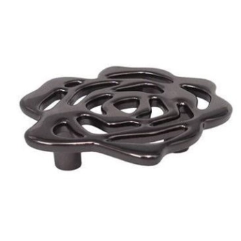 UCHWYT Meblowy FLORIS fi 100 mm Natura Motyw Czarny Połysk Nikiel L-32 mm