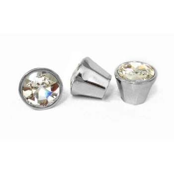 GAŁKA Meblowa 32 mm SZKŁO Kryształowe Rączka Uchwyt Szafki CHROM Połysk