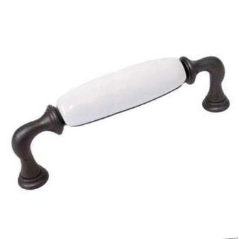 UCHWYT Meblowy DECORA Ceramiczny 146x24 Klasyczny Grafit Biały L-128